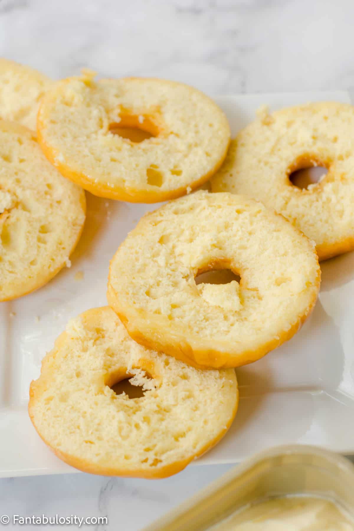 Glazed donuts for hamburger buns