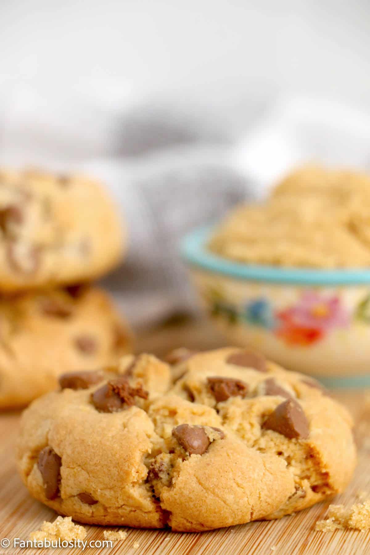 Big fat chewy chocolate chip cookies.