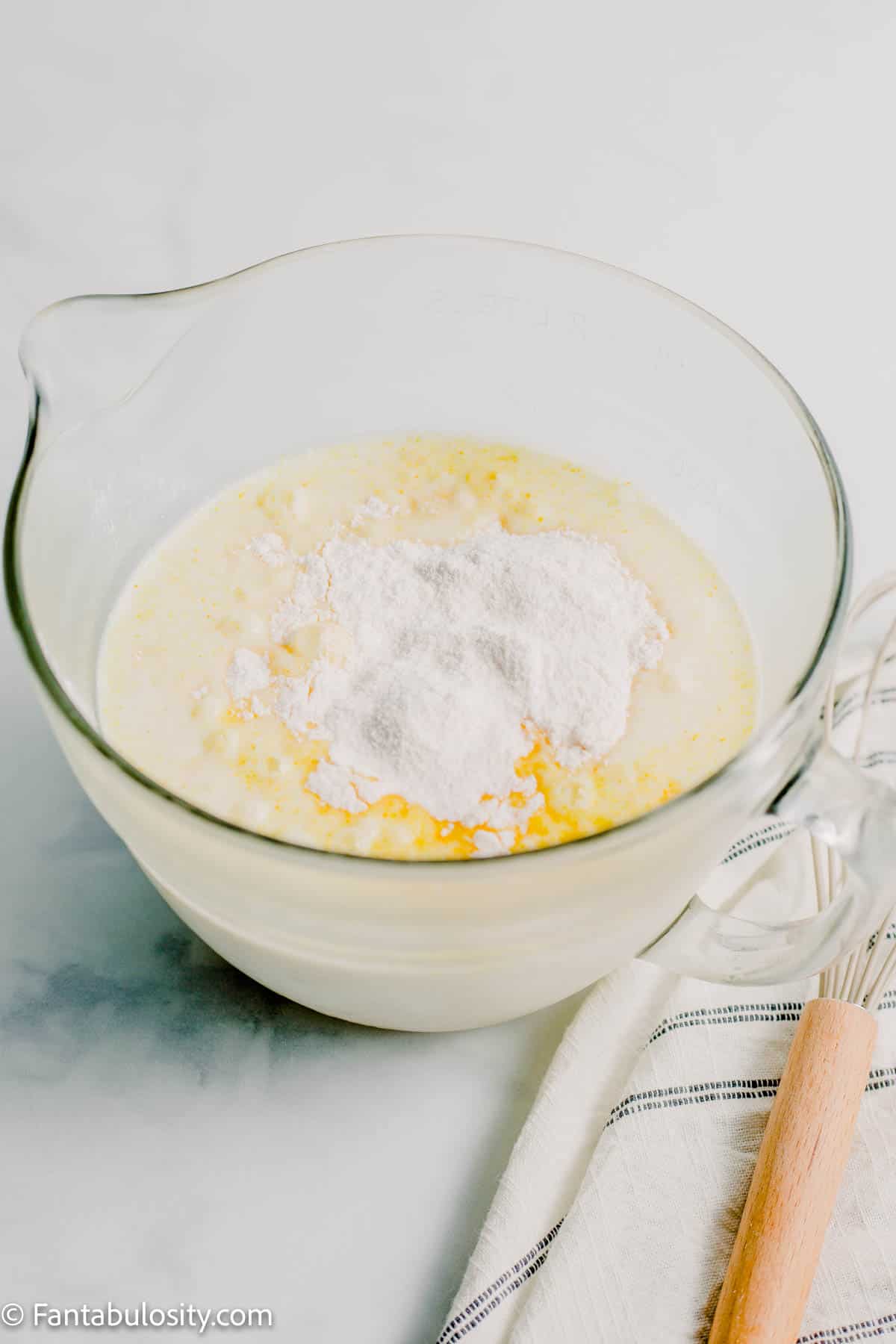 Pudding mixture - in mixing bowl