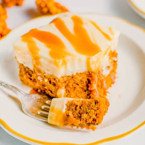 Pumpkin Poke Cake - Only 4 Ingredients! Fantabulosity