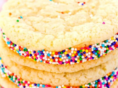 sugar cookie sandwiches with sprinkles