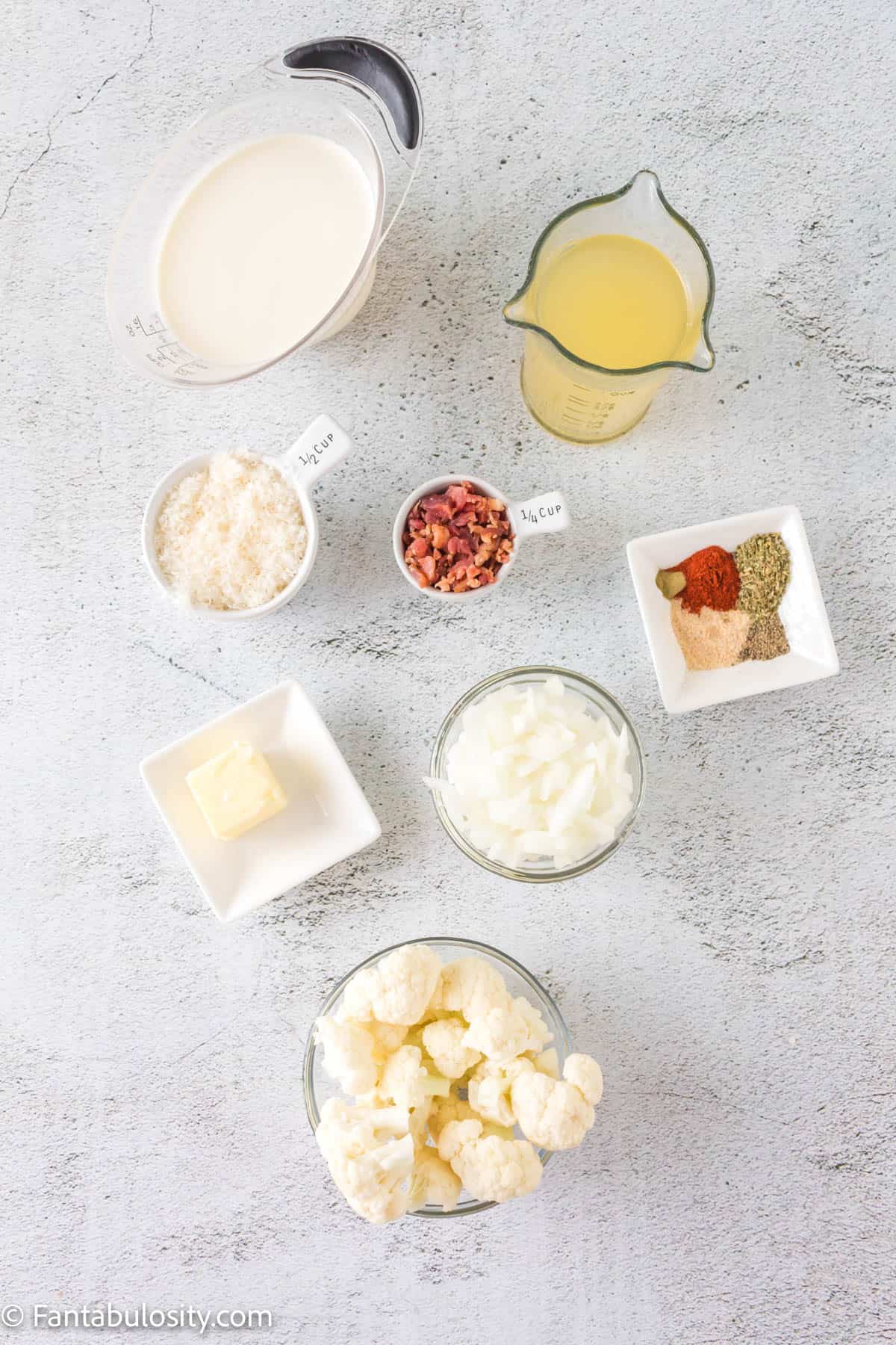 Ingredients for Instant Pot Cauliflower Soup