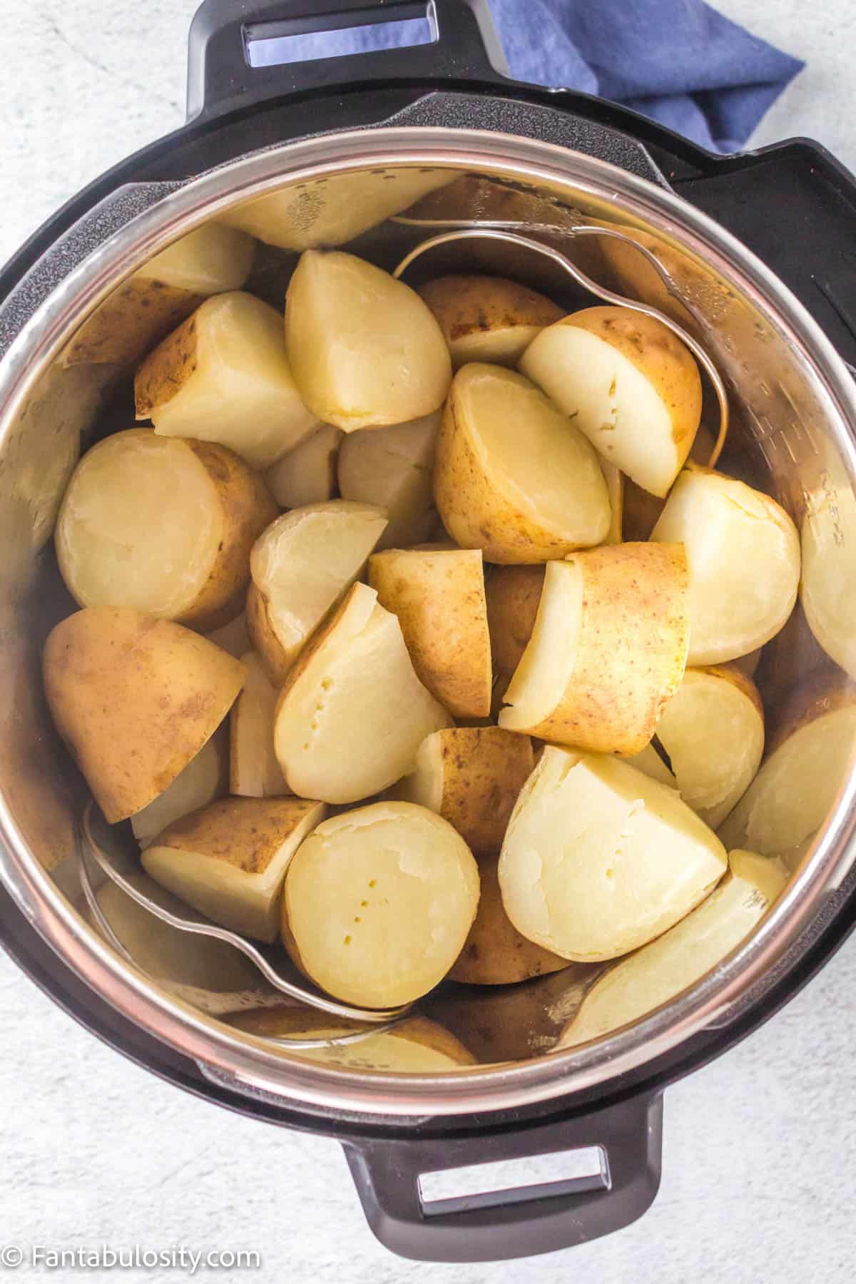 Cooked potatoes in instant pot