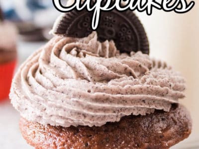 Oreo Cupcakes with oreo cookie on top