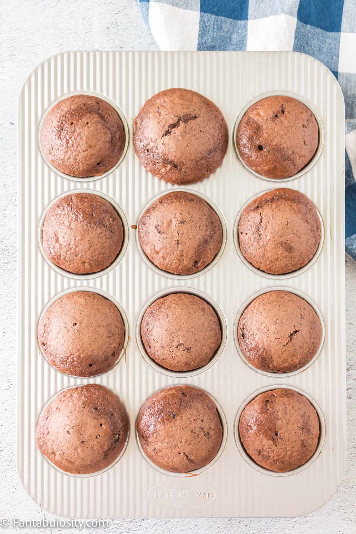 Oreo cupcakes, baked.