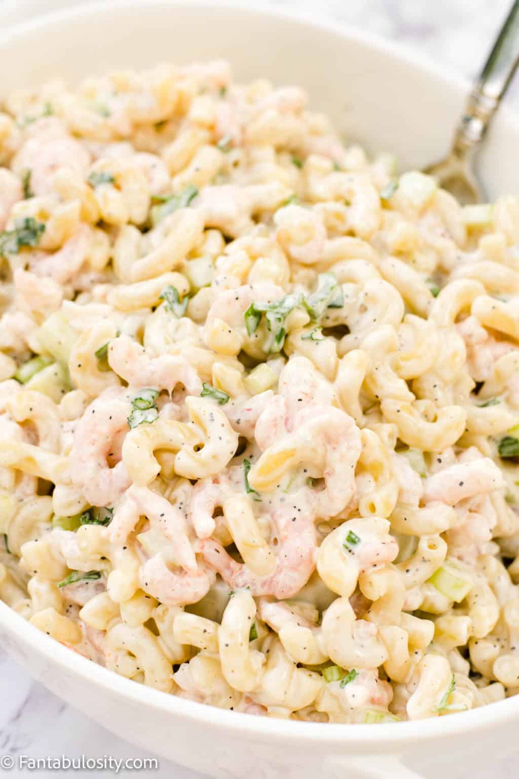 Creamy Shrimp Macaroni Salad - Fantabulosity