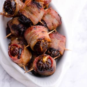 Bacon Wrapped Dates with Blue Cheese