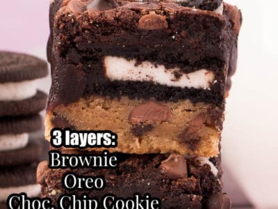 Stacked Oreo Brookies with text on image