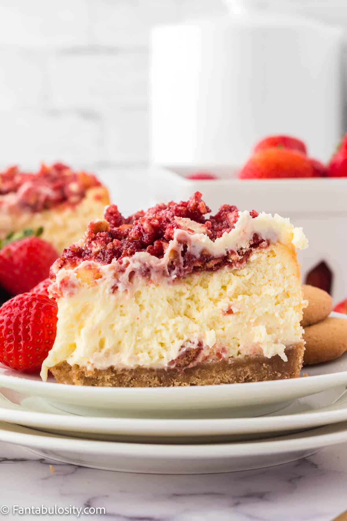 Strawberry crunch cheesecake.