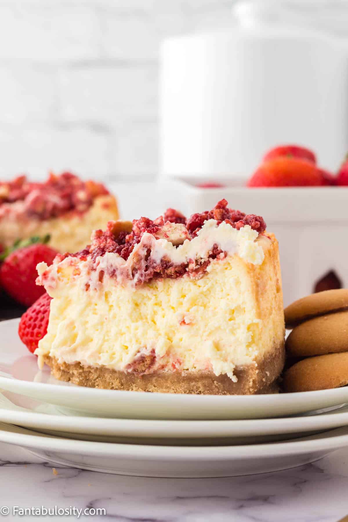 Strawberry crunch cheesecake.