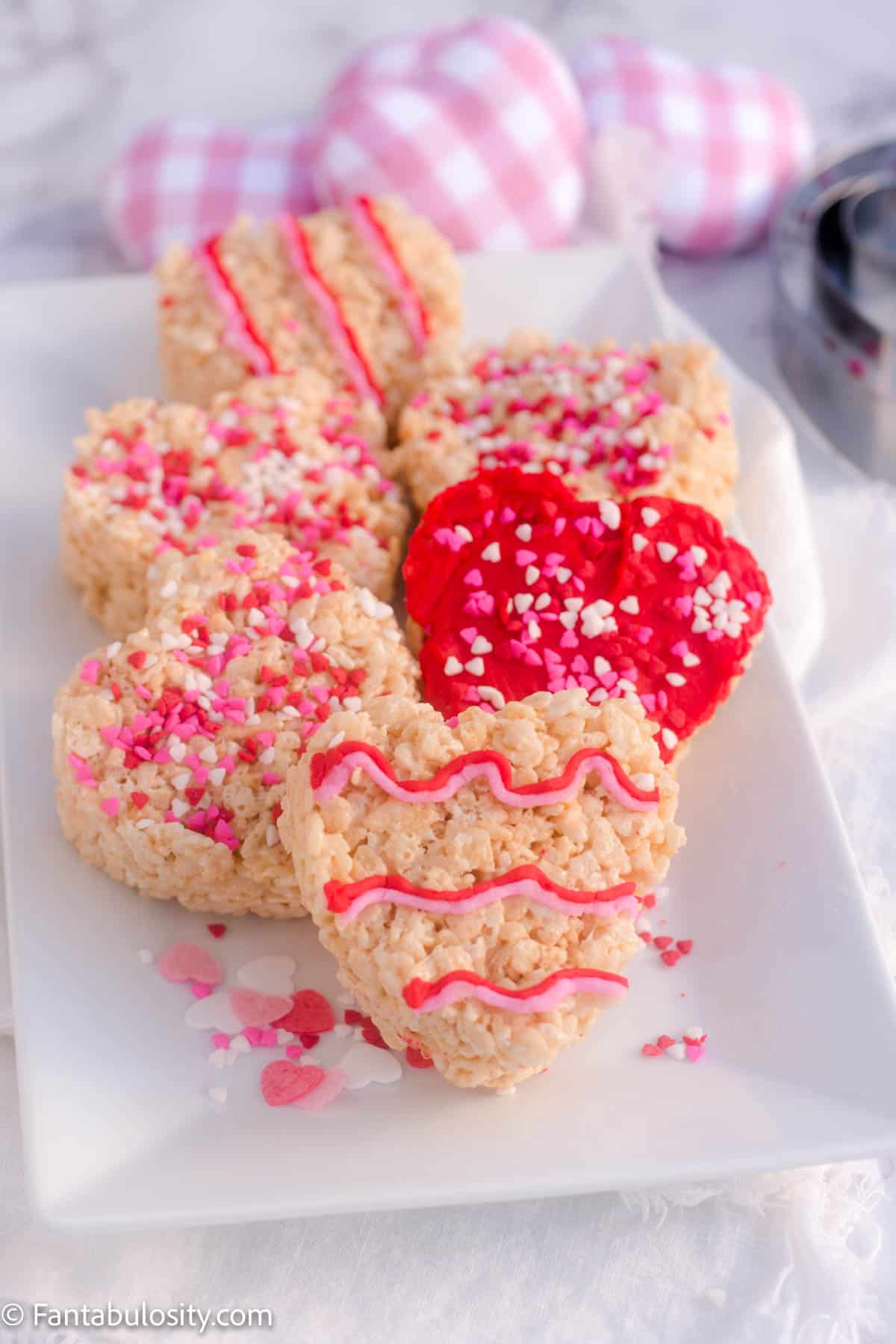 Heart shaped valentine rice crispy treats