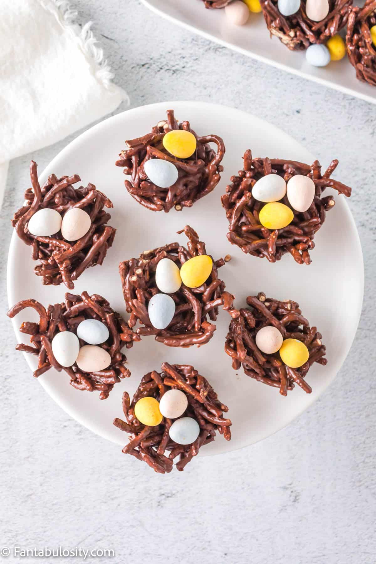 Easter Nests on White Plate