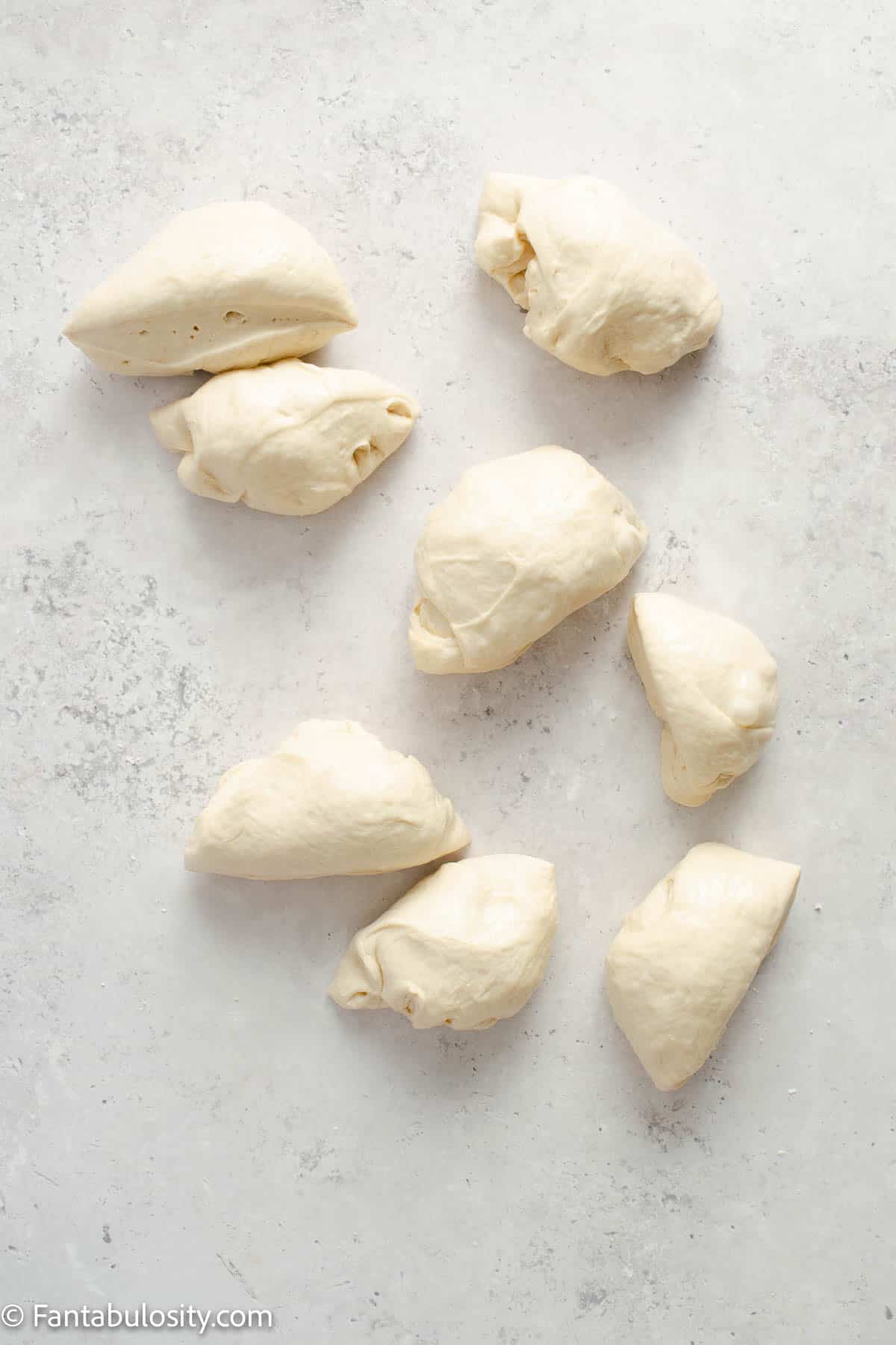 Divide dough into 8 pieces. 