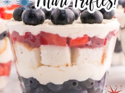 mini triffle in a cup with cake and berries