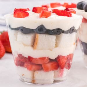 A mixed berry mini trifle.
