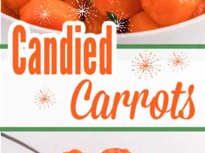 candied carrots images in a collage with text