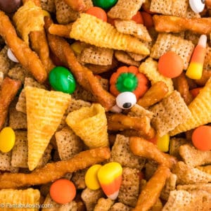 Halloween snack mix, close-up