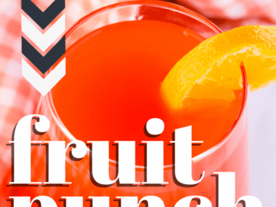 fruit punch in a glass with text on image