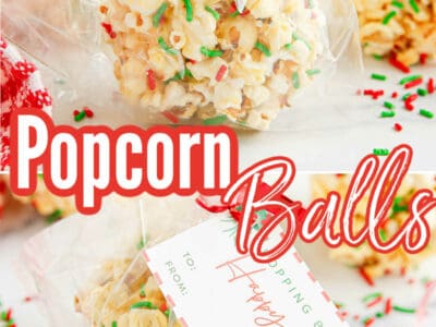 Christmas Popcorn Balls in image collage