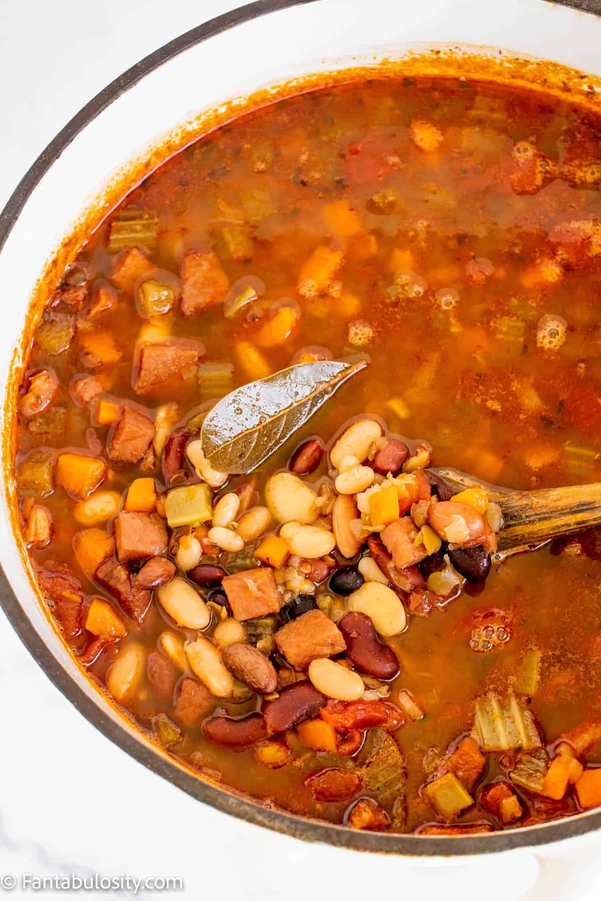 15 bean soup in a heavy sauce pan.