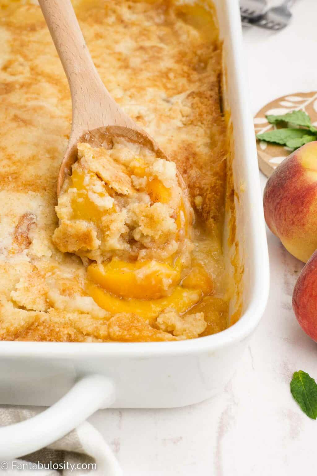 Peach Cobbler with Cake Mix - Fantabulosity