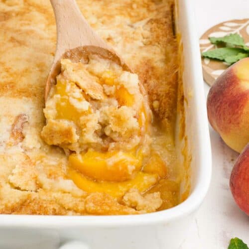 Peach Cobbler Pound Cake - Pies and Tacos