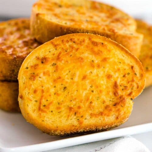 Air Fryer Garlic Toast Pizzas - Cooks Well With Others