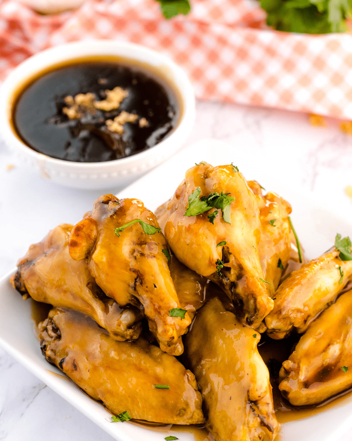 Air fryer chicken wings with sauce