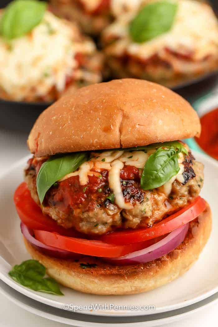 chicken Parmesan burgers