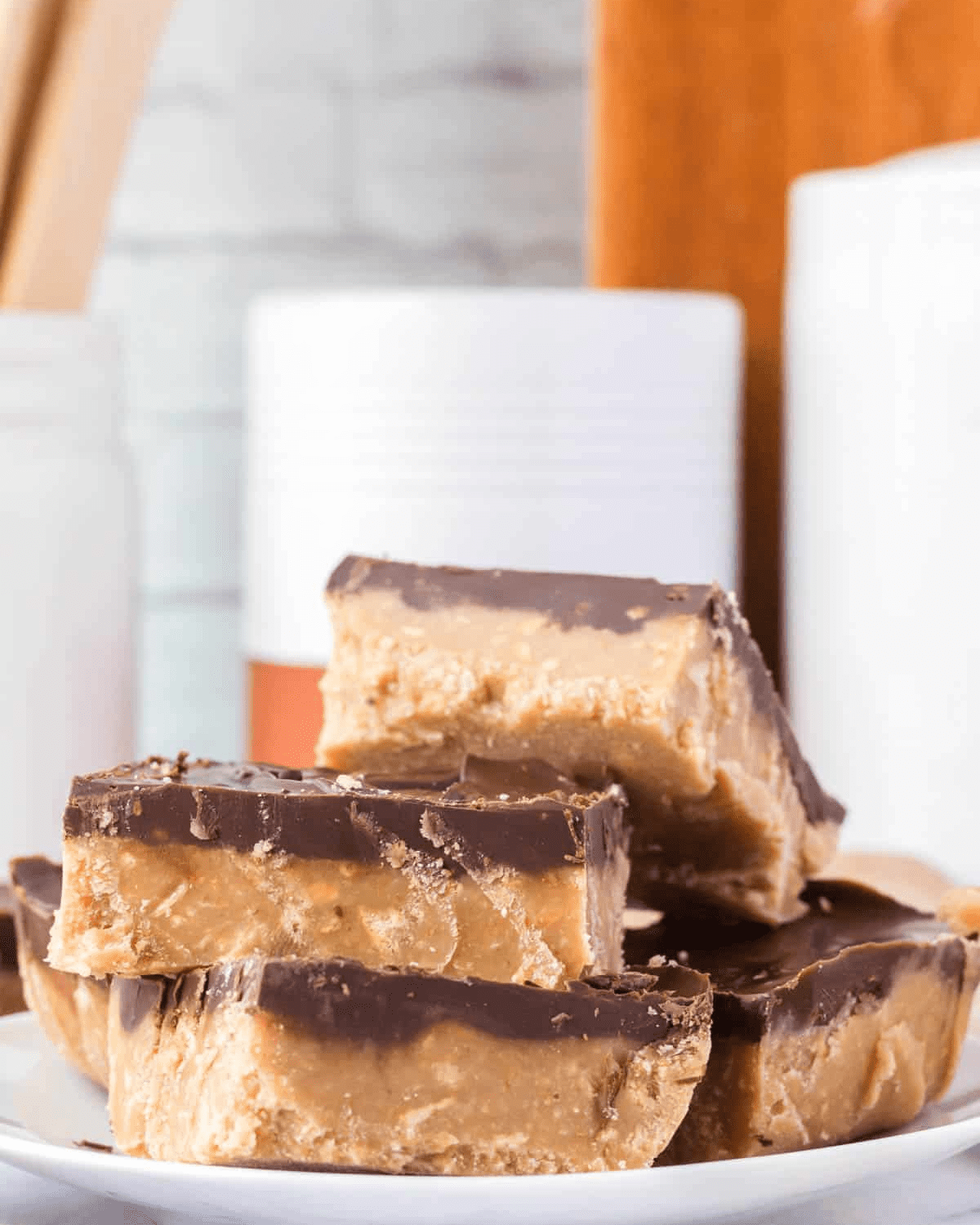 Peanut Butter and chocolate bars no bake candy