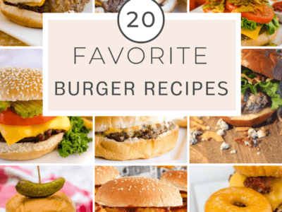 Collage of burger recipes