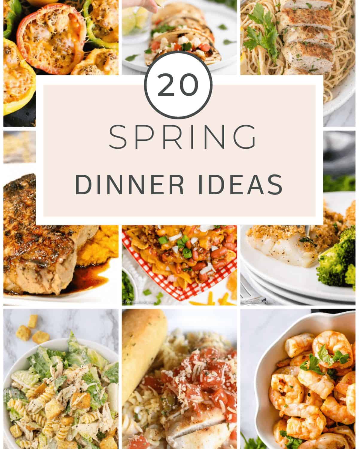Spring dinner ideas collage