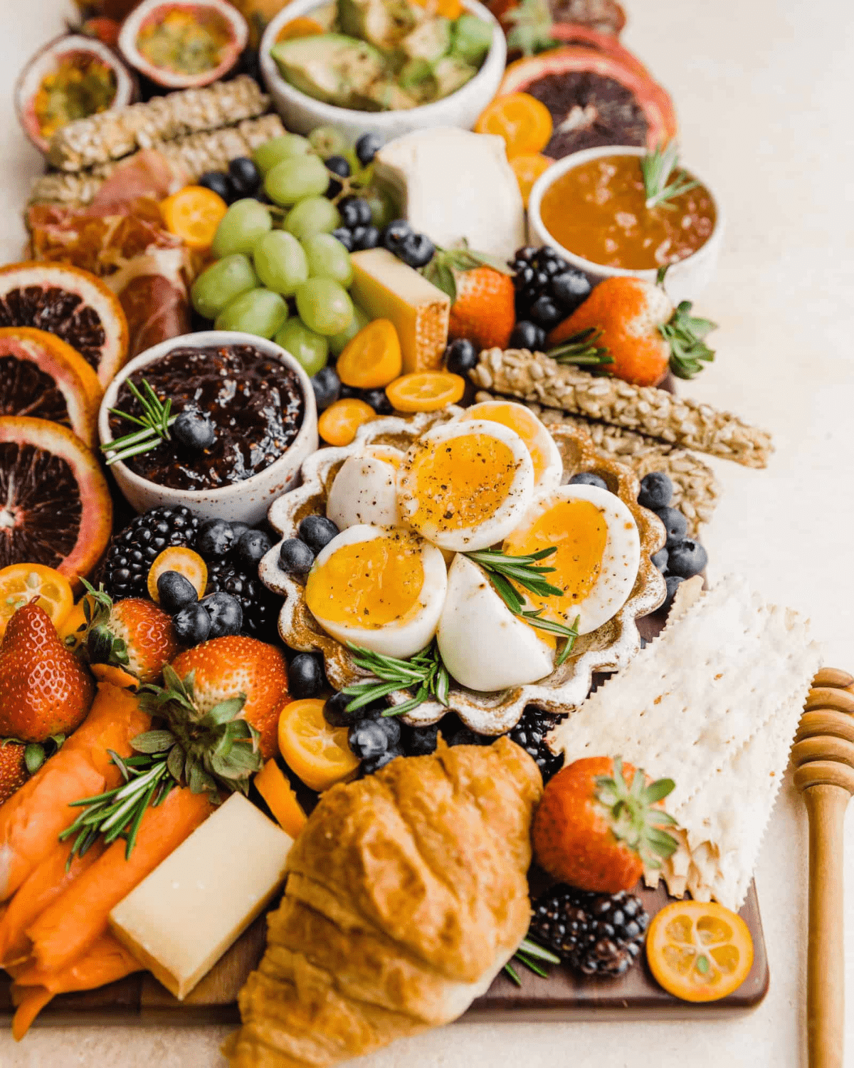 Breakfast summer cheese board