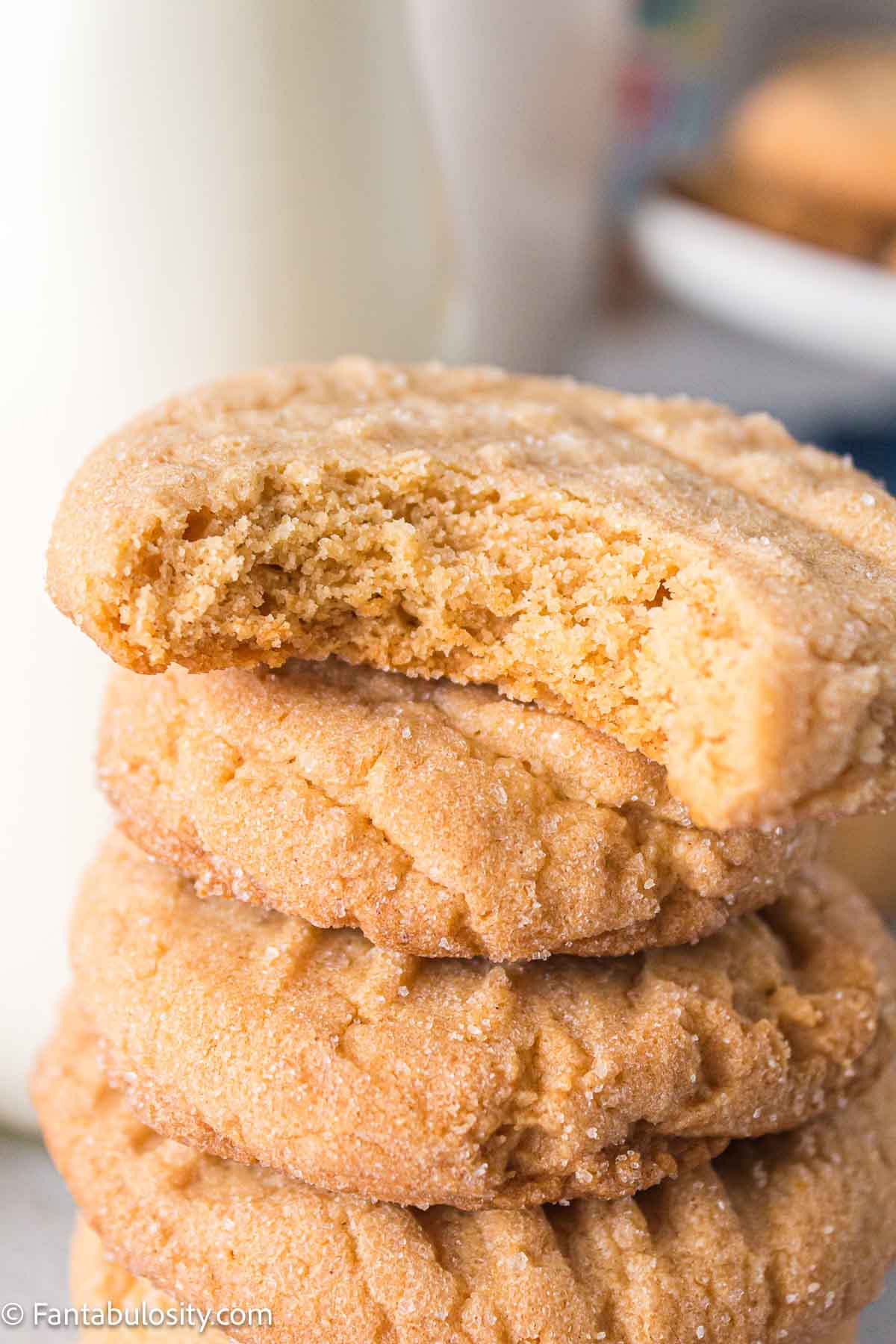 Closeup of cake mix peanut butter cookies.