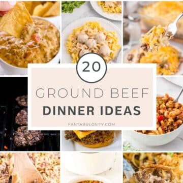 Ground Beef Dinner Ideas in an image collage.