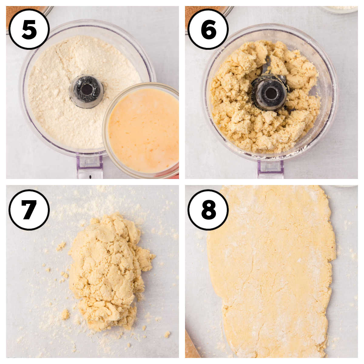 Step by step of how to make cinnamon biscuits.