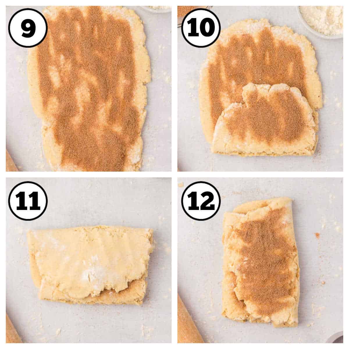 Cinnamon biscuit tutorial in steps.