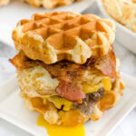 Burger using waffles as buns.