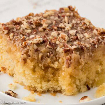 A piece of granny cake on a small plate.