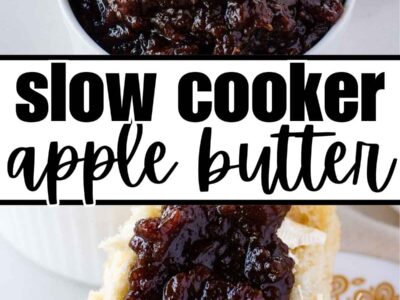 Slow cooked apple butter in small serving bowl, and spread on to a roll.