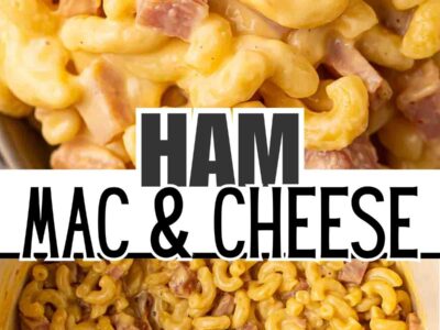 Ham mac and cheese in dutch oven.