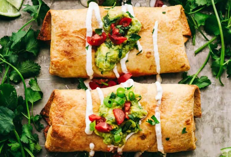 Image for Homemade Chicken Chimichangas (Baked or Pan Fried!)