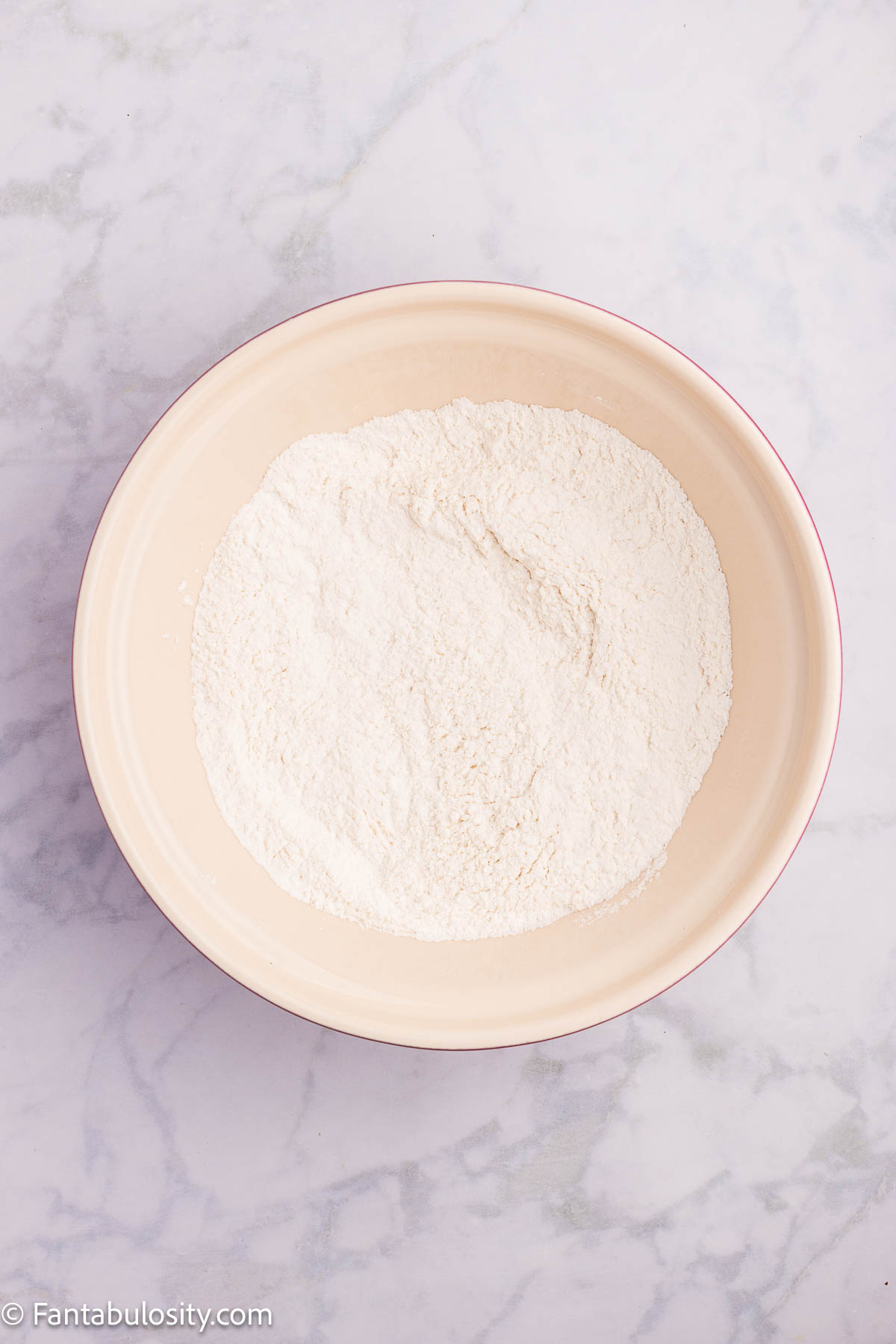 Dry ingredients in mixing bowl.