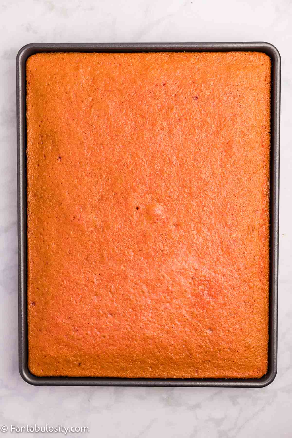Baked strawberry Texas sheet cake.