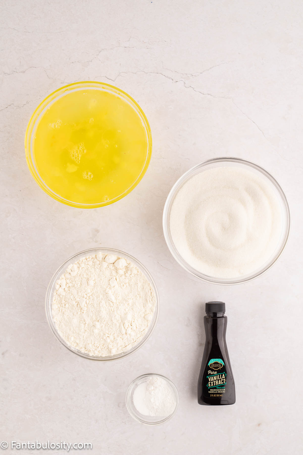 Ingredients to make angel food cake. 