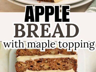 Apple bread with a maple frosting glaze.