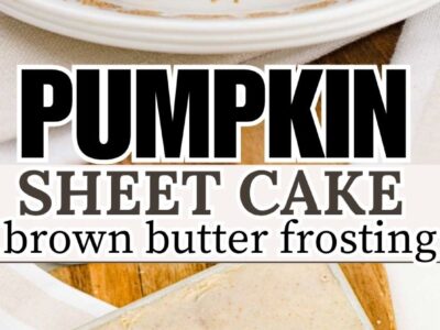 Pumpkin sheet cake with brown butter frosting.