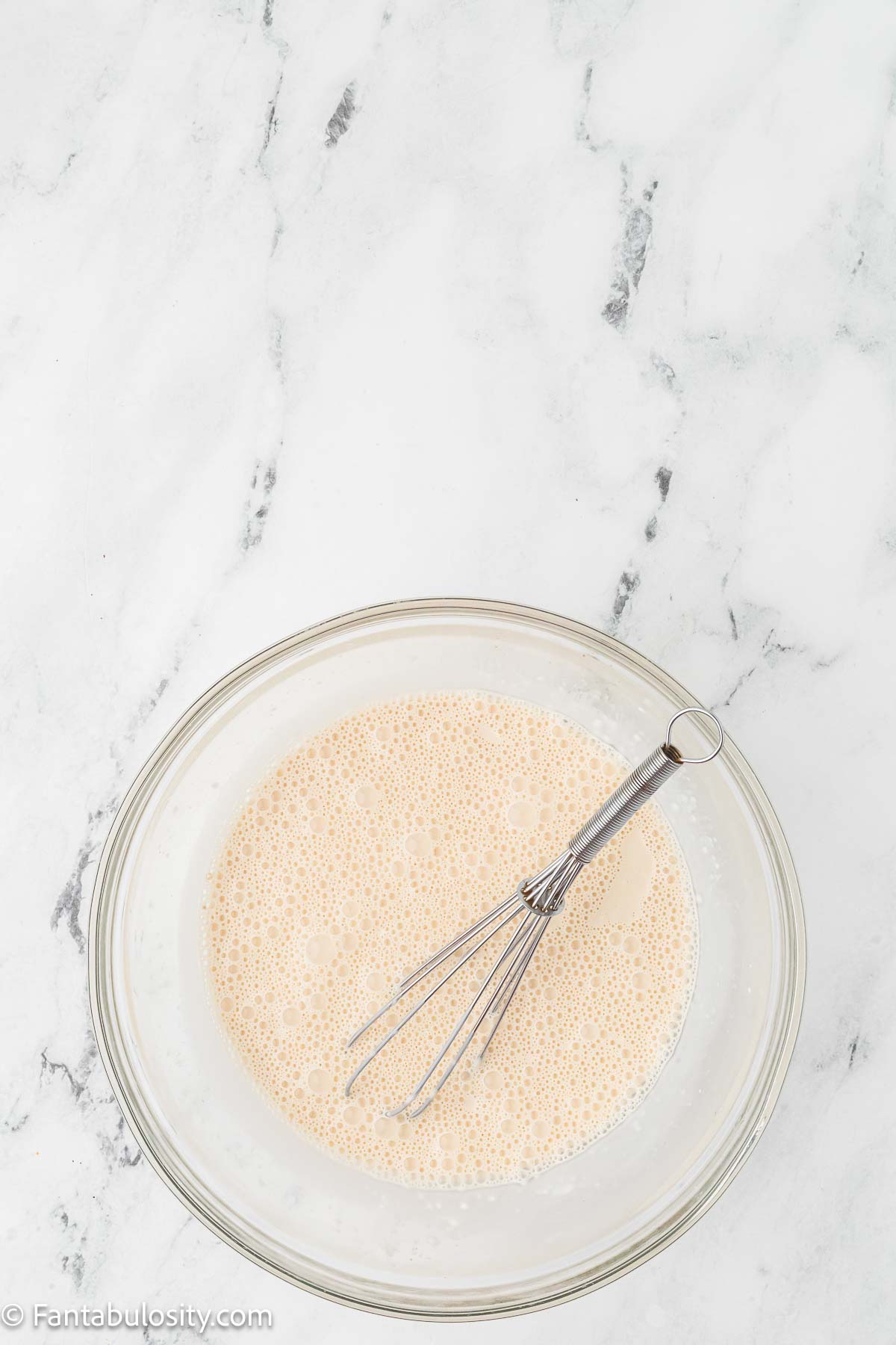 Mayonnaise, vanilla, and dissolved espresso whisked together until smooth.